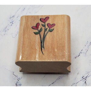 Floral Hearts Wood Mounted Rubber Stamp By Stampcraft 48481A